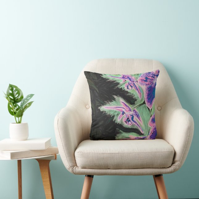 Almofada Pintura 'Orquídea Tropical' em um  (Cadeira)