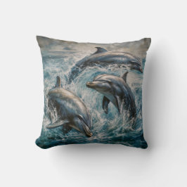 Almofada Pintura Por Aquarela De Golfinhos