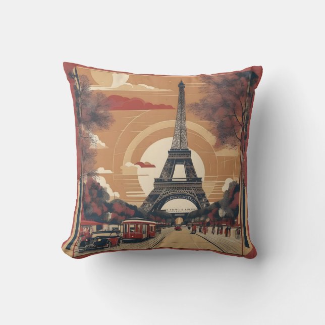 Almofada Pintura vintage de Paris (Frente)