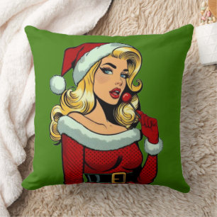 Almofada Pinup de papais noeis: Glam de Arte Pop