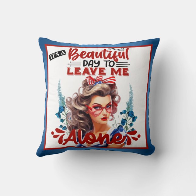 Almofada Pinup retroamericano é um belo dia (Verso)