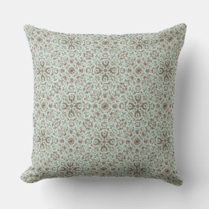 Almofada Pioneer Chic Dathy Floral Cross Light Mint Taupe