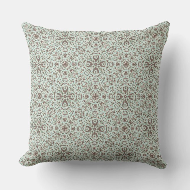 Almofada Pioneer Chic Dathy Floral Cross Light Mint Taupe (Frente)