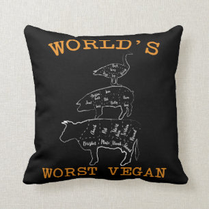Almofada Pior Vegan Anti-Veggie Meat Lover Animal Eater