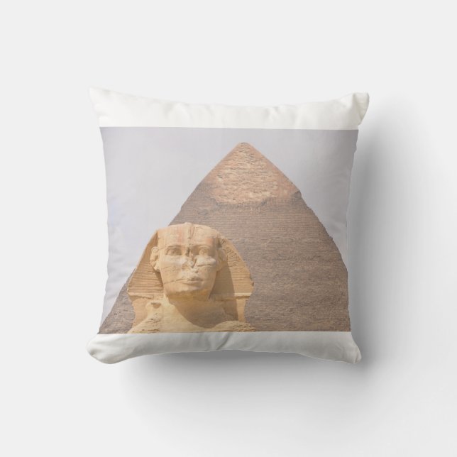 Almofada Pirâmides Esfingx Antiguamente Egito Khufu Pharoah (Frente)