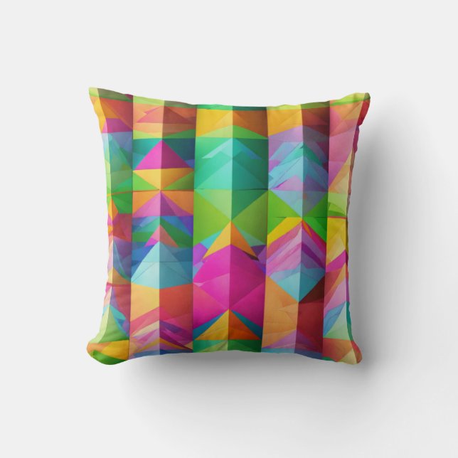 Almofada Pirâmides Pastel Harmonia Geométrica Sagrada (Frente)