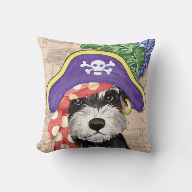 Almofada Pirata de Miniatura Schnauzer (Frente)