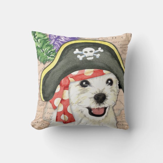 Almofada Pirata de Westie (Frente)