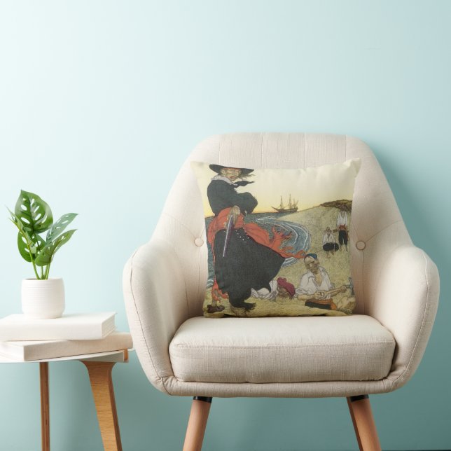 Almofada Piratas Antigos, William Kidd Enterrando Tesouro (Cadeira)