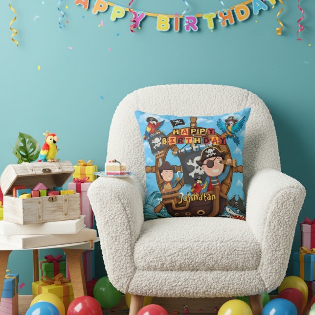 Almofada Pirate Kids Birthday  Party Gift (Criador carregado)
