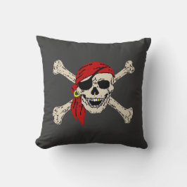 Almofada Pirate Skull Bones Jolly Roger