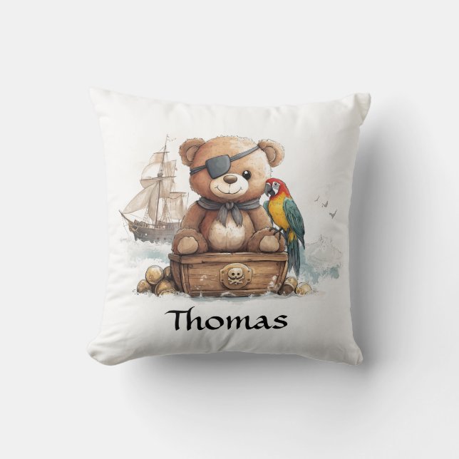 Almofada Pirate Teddy Bear Adventure - Personalizável (Frente)