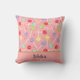 Almofada Pirulito de Bala Pastel com Estampa Rosa