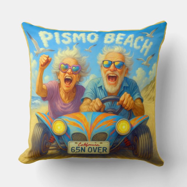 Almofada PISMO BEACH — alegria no acelerador do cheio. (Frente)