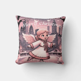 Almofada Pista de Patinação Anjo de NYC no Inverno