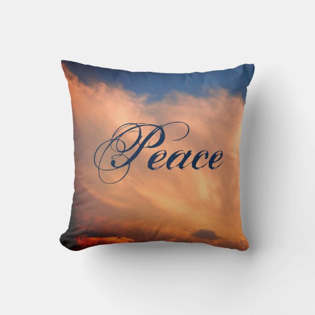 Almofada Pistas Rosa Rosa, Fotografias do Céu Azul Brilhant (Frente)