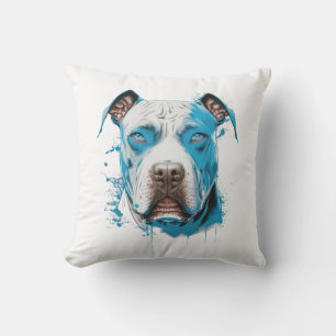 Almofada Pitbull com Olhos Azuis Amante de Cachorro