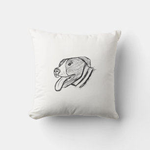 Almofada pitbull desenho à mão foto cachorro amante de anim