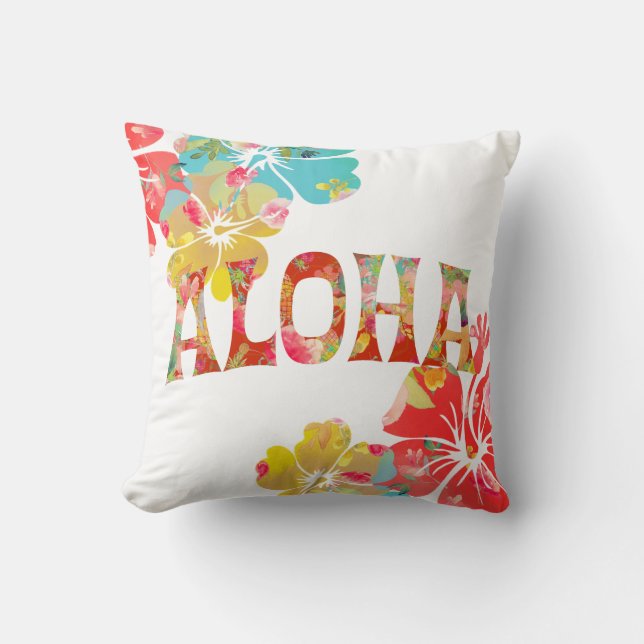 Almofada PixDezines Aloha Hibiscus|Fundo DIY (Frente)