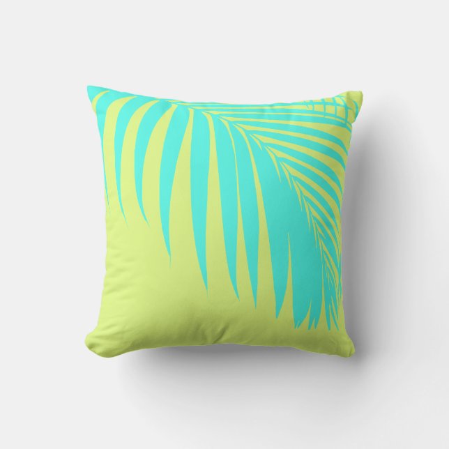 Almofada PixDezines DIY cores Palm Fronds+fundo (Frente)