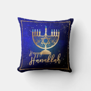 Almofada PixDezines Feliz Hanukkah Templo Menorah