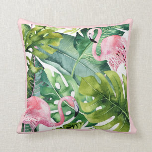 Almofada PixDezines Flamingo Rosa, Tropical, Moldura DIY