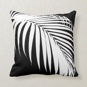 Almofada PixDezines Palmas Preto+Branco, Fundo DIY