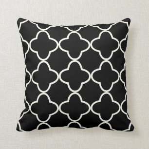 Almofada PixDezines Quatrefoil/Cores Cinzentas/Creme/Preto