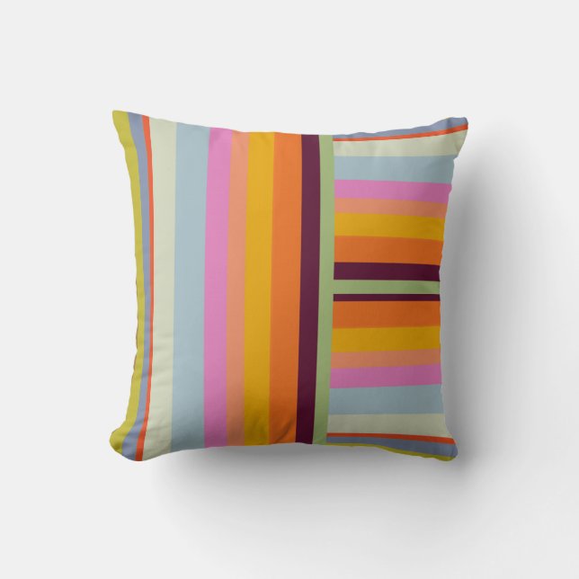 Almofada PixDezines stripes/cor DIY (Frente)