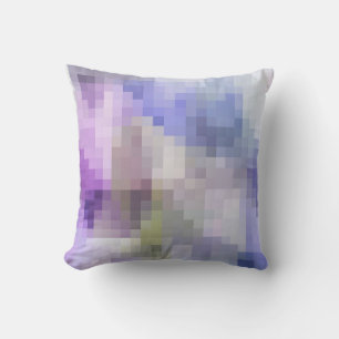 Almofada pixel azul violeta violeta violeta, geométrico po