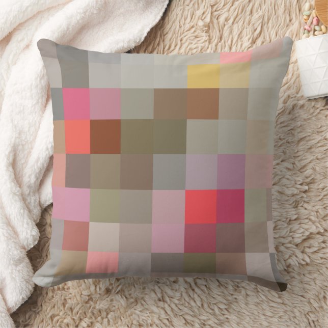 Almofada Pixel blocks in gray compliments pattern (Cobertor)