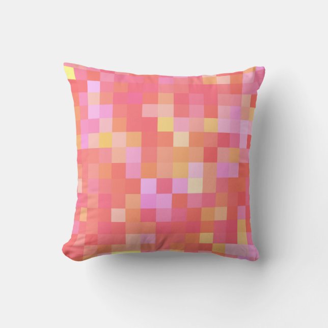 Almofada Pixel Multicolor Vermelho/Rosa/Amarelo/Laranja/Lav (Frente)