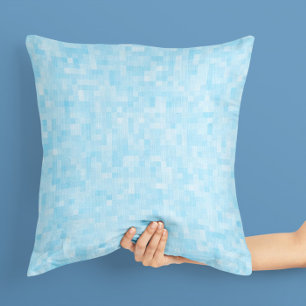 Almofada Pixelação Mosaica Azul