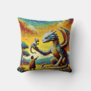 Almofada pixelated image of a dragon trainer