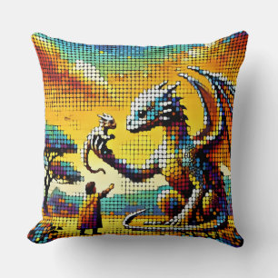 Almofada pixelated image of a dragon trainer