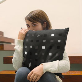 Almofada Pixels Reprodução Verificar Padrão Preto da Cinza