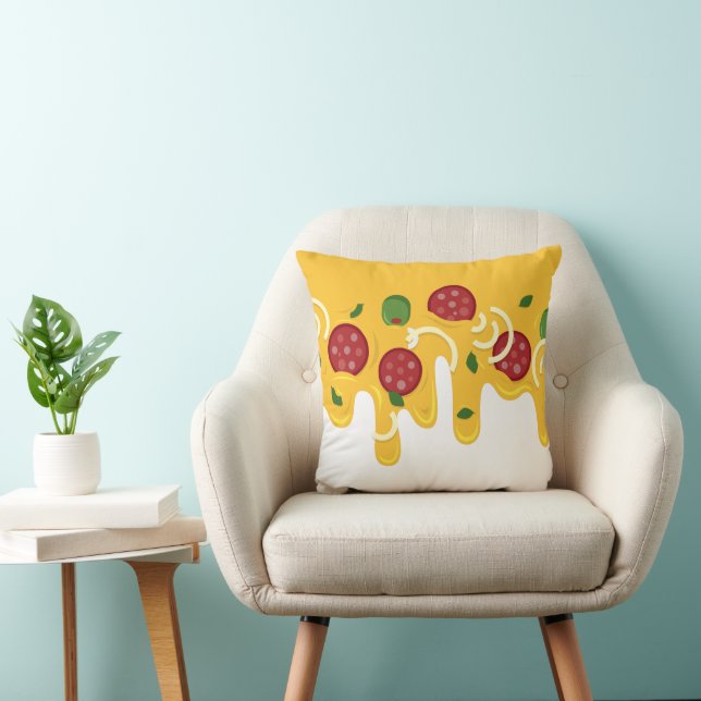 Almofada Pizza de Queijo Derretido Divertida Retro Keto Fes (Cadeira)