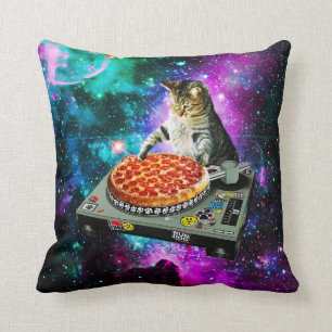 Almofada Pizza do gato do DJ do espaço