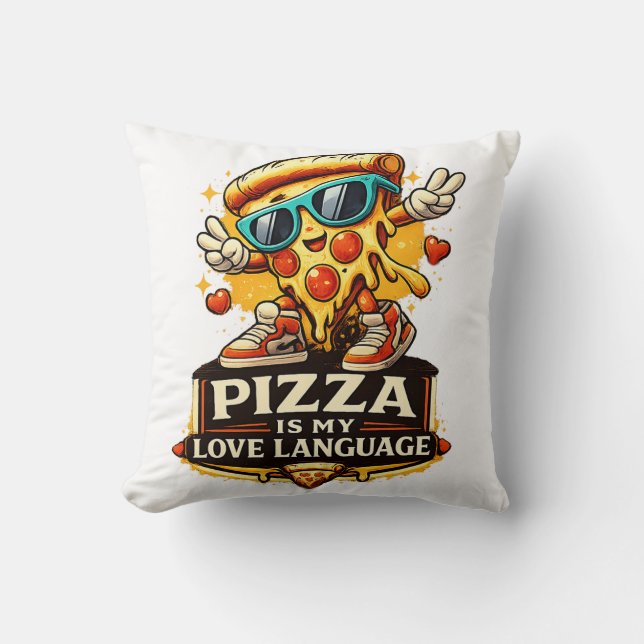 Almofada Pizza É Meu Amor Presente Divertido Para Amantes d (Frente)