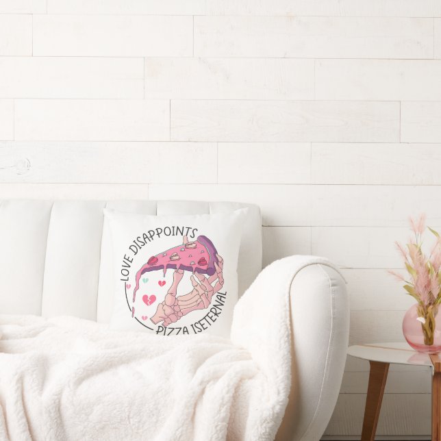 Almofada Pizza, insígnias de amor, Pizza é eterna (Sofá)