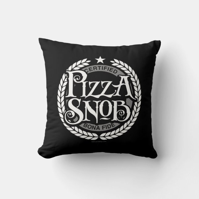 Almofada Pizza Snob - amante de pizza engraçado (Frente)