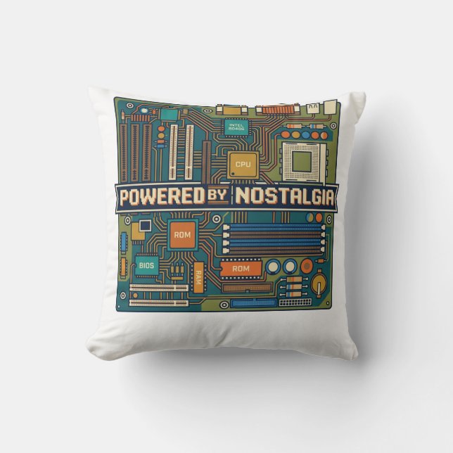 Almofada Placa-Mãe de Computador dos Anos 80 "Desenvolvida  (Frente)