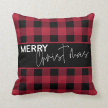 Plaid de Búfalo Rústico Feliz Natal Moderno Script