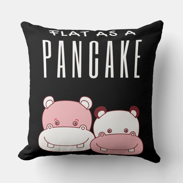 Almofada Plana Como Um Casal Pancake Hippo | Hippo Lover (Frente)