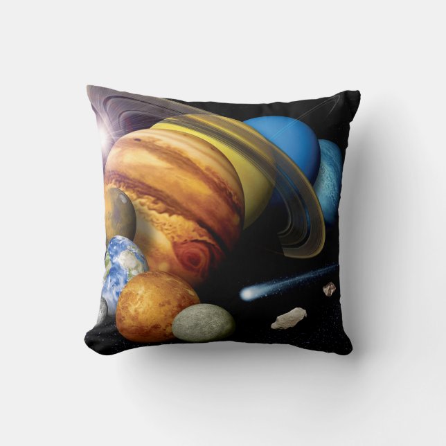 Almofada Planetas do Sistema Solar da NASA JPL Fotos do Esp (Frente)