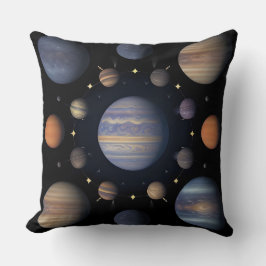 Almofada Planetas do sistema solar dispostos no espaço