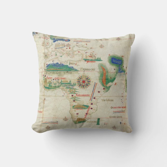 Almofada Planisphere | 1502 de Cantino (Frente)