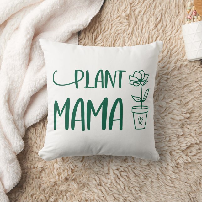 Almofada Plant Mama Potted Plant Hunter Green and White (Cobertor)