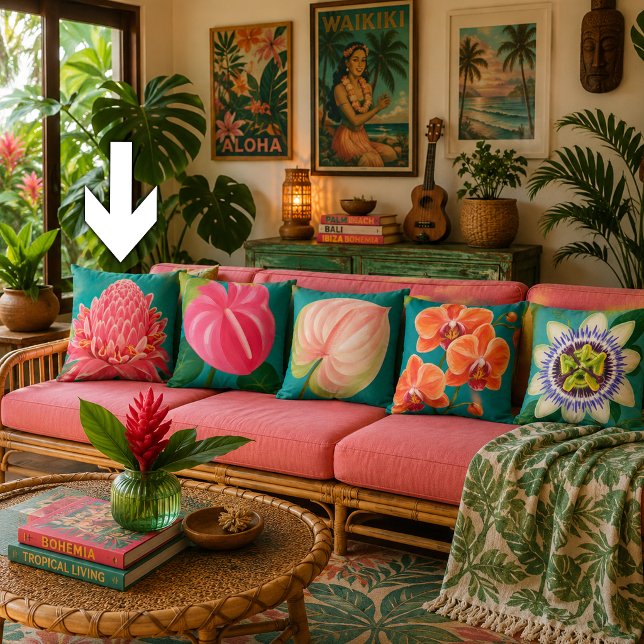 Almofada Planta de Flores Tropicais (Criador carregado)