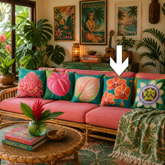 Almofada Planta de Flores Tropicais (Criador carregado)